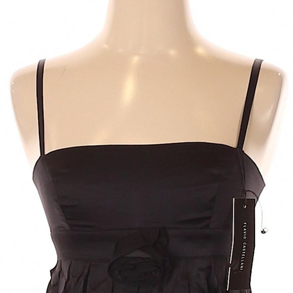 NWT Flavio Castellani Black Silk Short Slip Dress - Picture 2 of 4